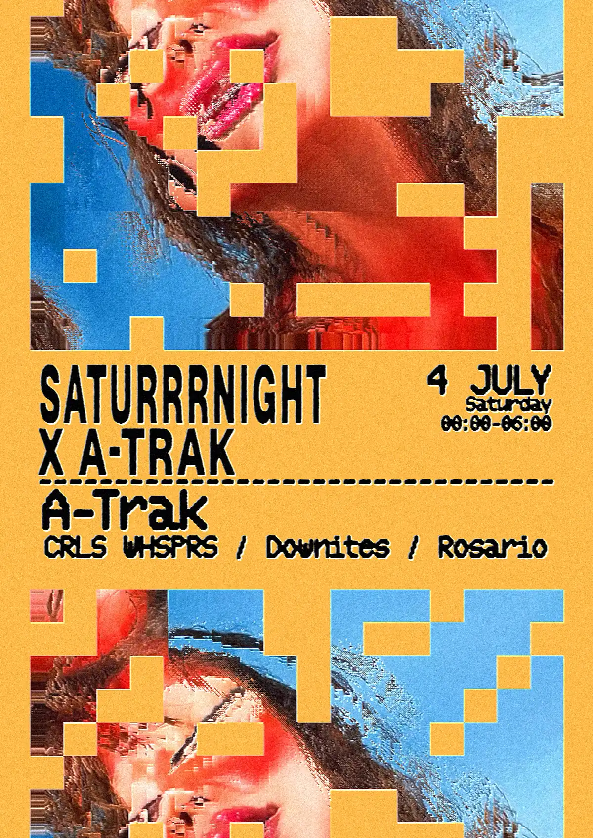 Saturrrnight x A-Trak event poster
