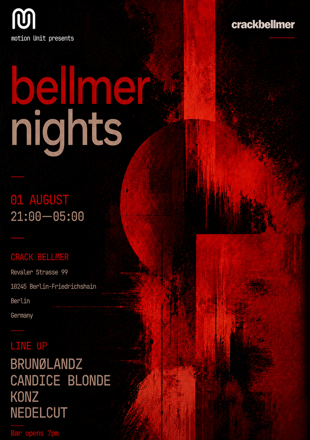 Motion Unit presents Bellmer Nights event poster