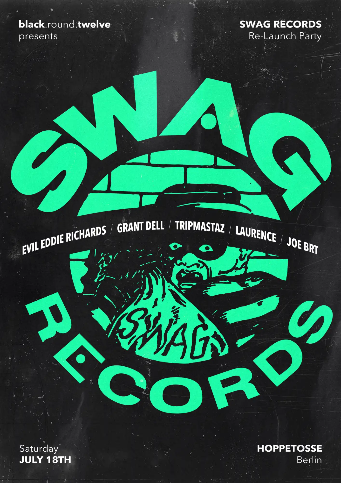 SWAG Records Re-Launch Party event poster
