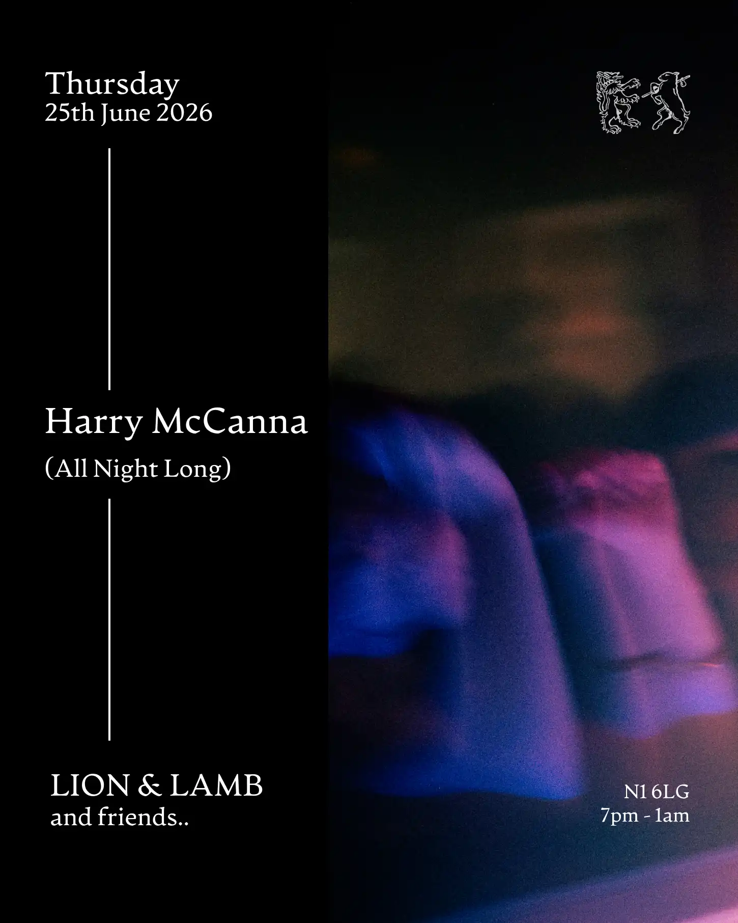 Lion & Lamb and Friends with Harry McCanna (All Night Long) event poster