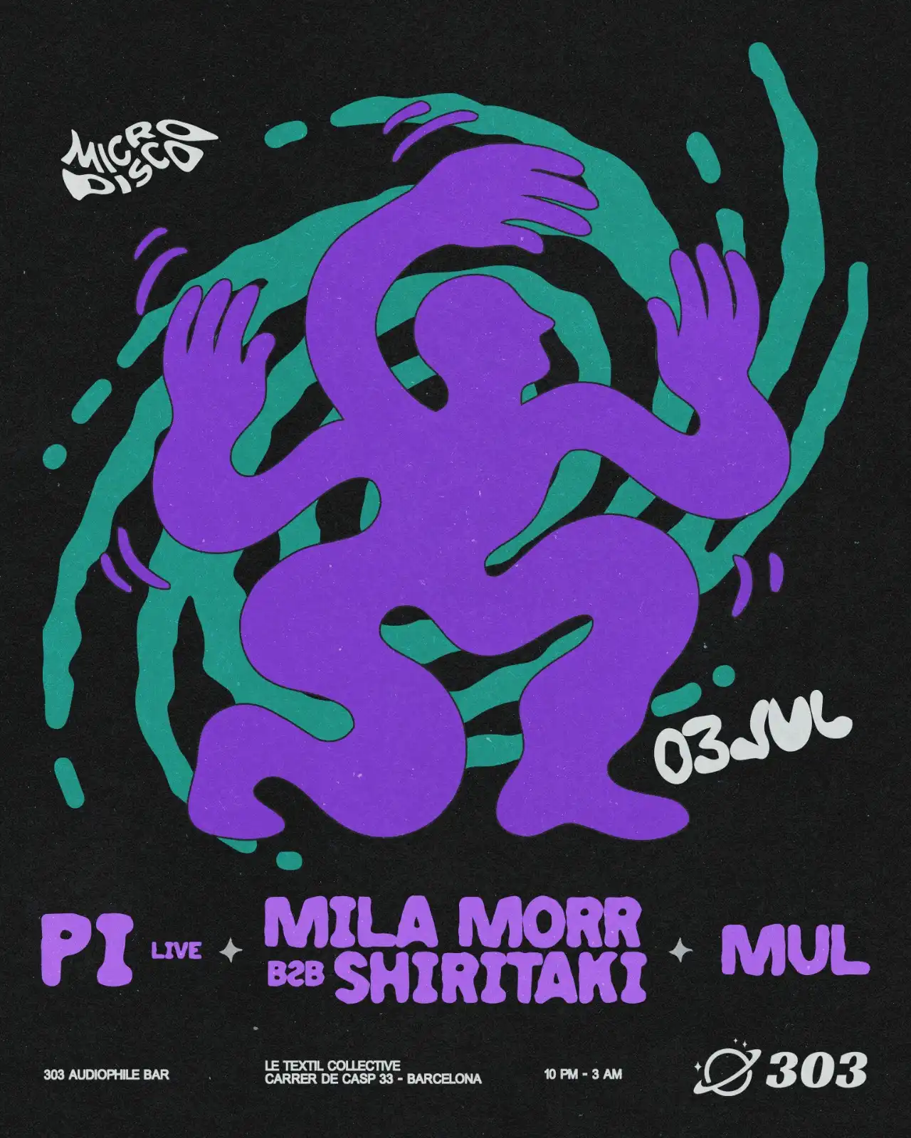 Microdisco at 303 event poster