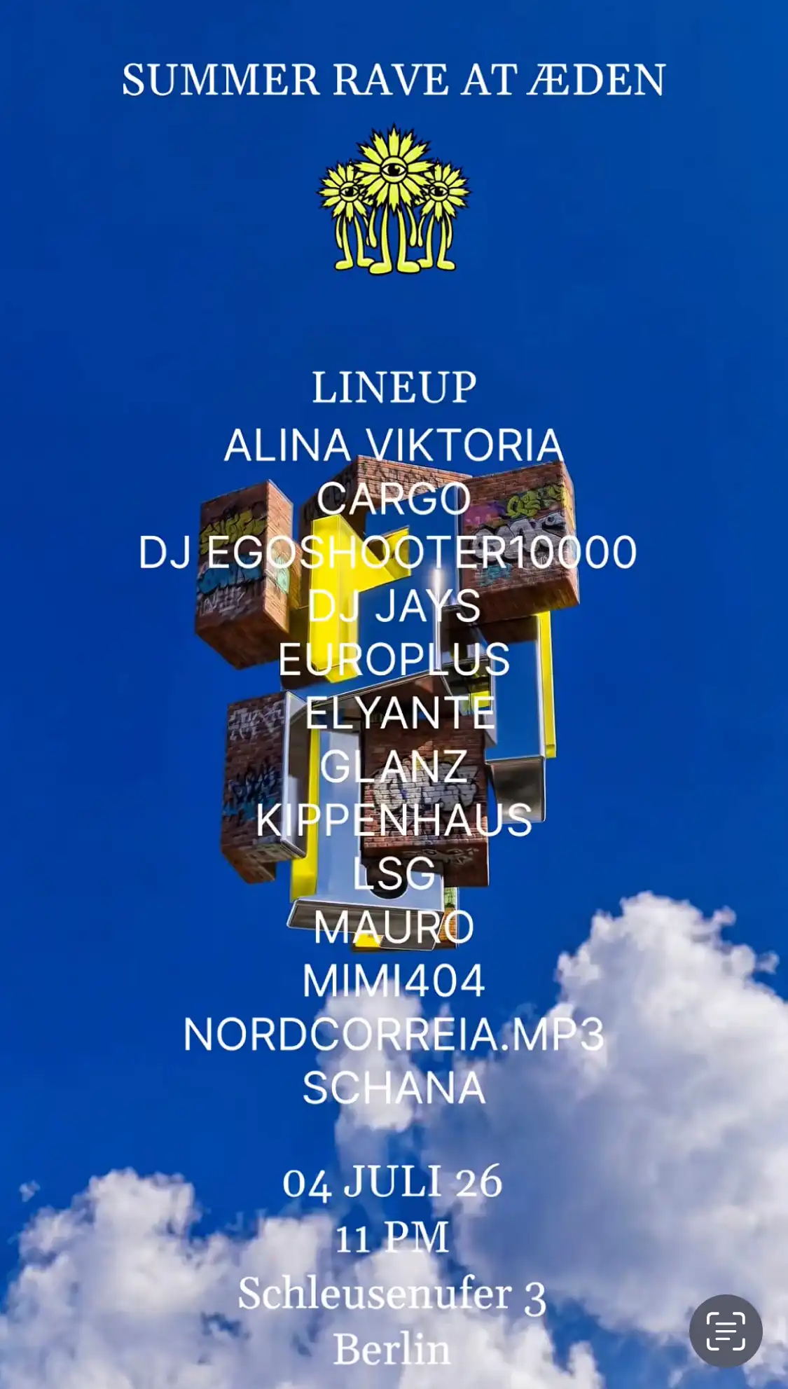 Summer Rave im ÆDEN x art of urban life x BLOOM:CAST x KRAWALL x Dream Bureau event poster