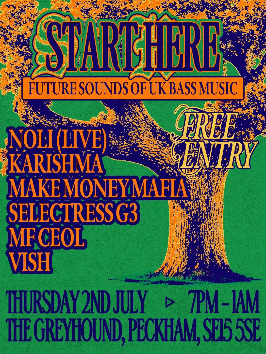 Start Here (Free Entry) event poster