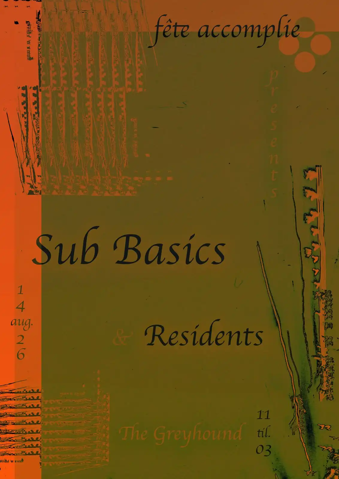 fête accomplie presents: Sub Basics event poster