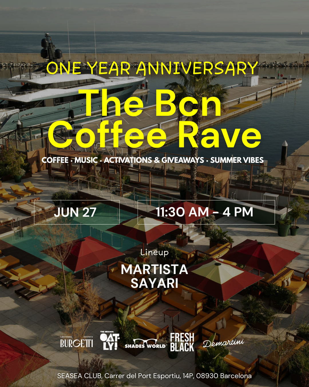 The Bcn Coffee Rave - One year anniversary edition event poster
