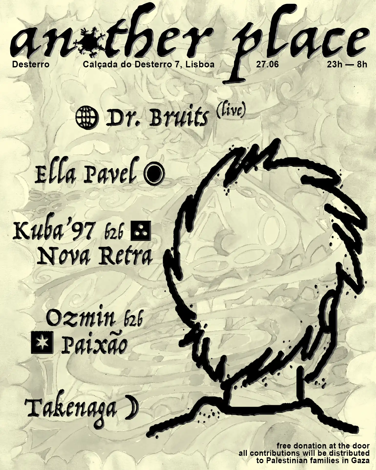 Another Place — Palestine Fundraiser event poster