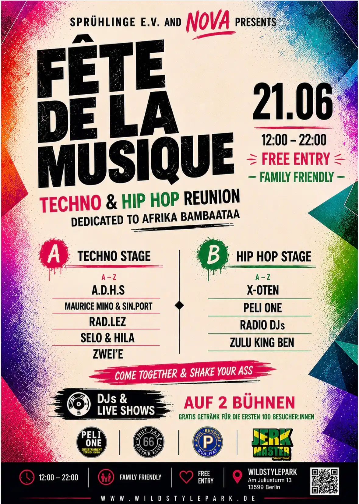 Fete de la Musique im Wildstylepark event poster
