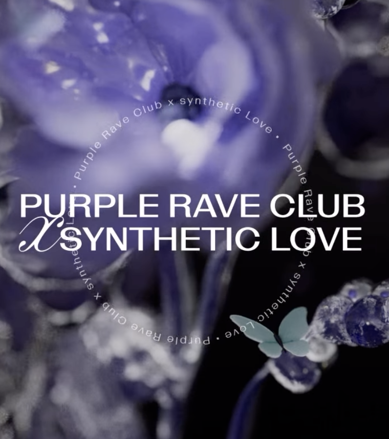 Purple Rave Club x Synthetic Love event poster
