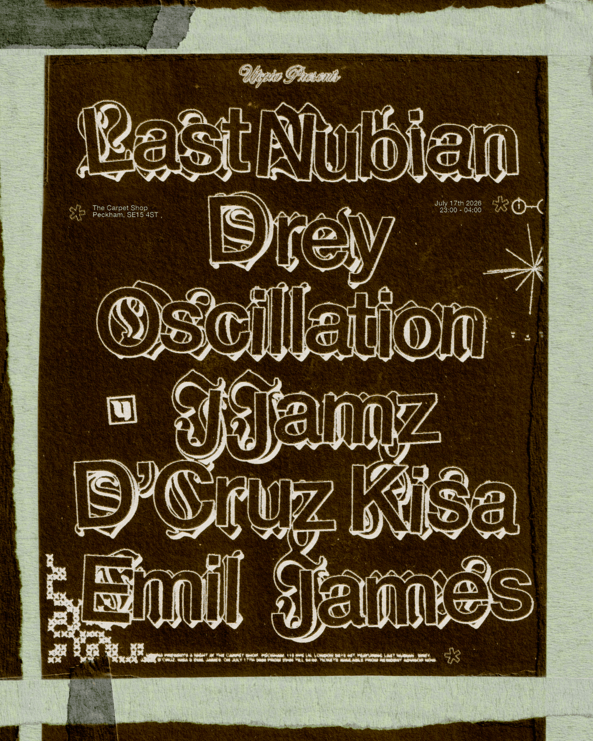 Utopia presents Last Nubian, DREY, Oscillation and residents event poster