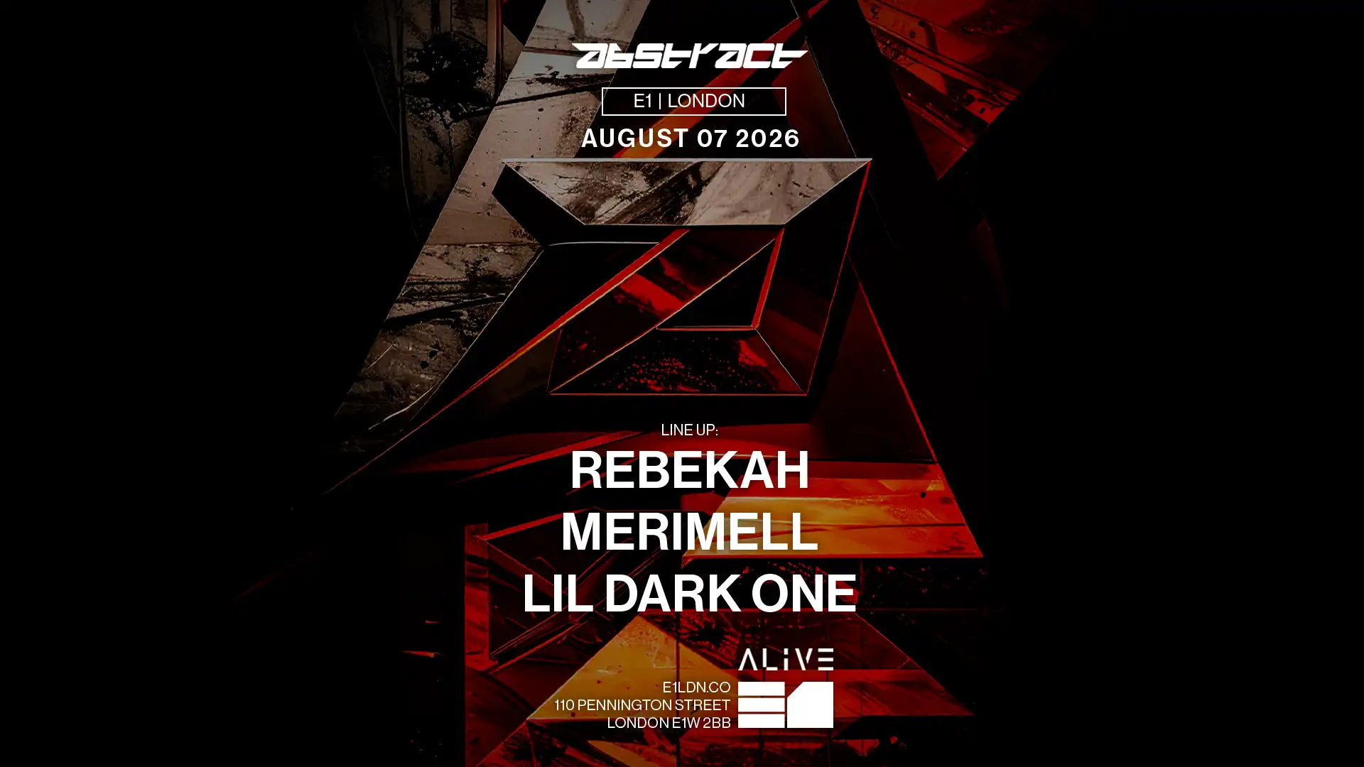 ALIVE X Abstract: Rebekah, Merimell, LIL DARK ONE event poster