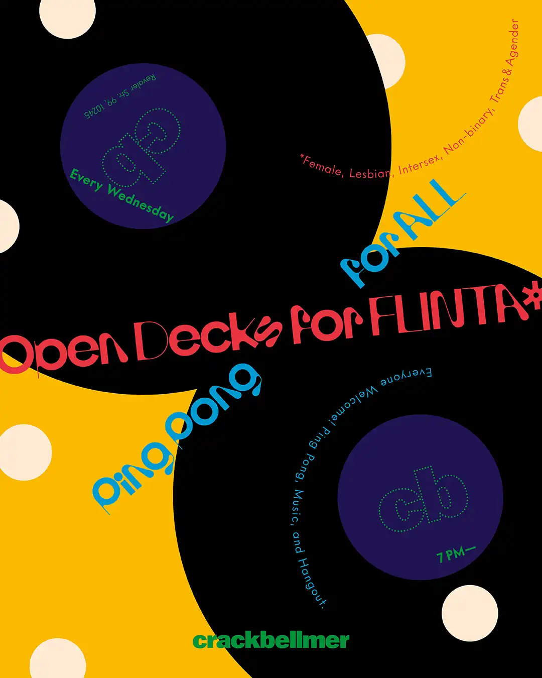 OPEN DECKS FOR FLINTA* PING PONG FOR ALL event poster