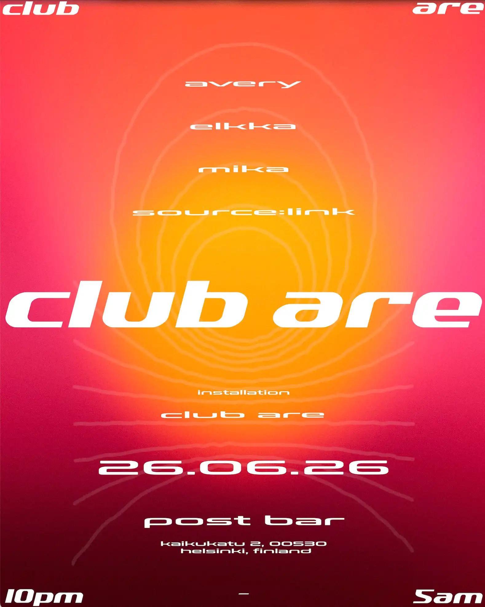 Club Are – Elkka, Mika, Avery, source:link event poster