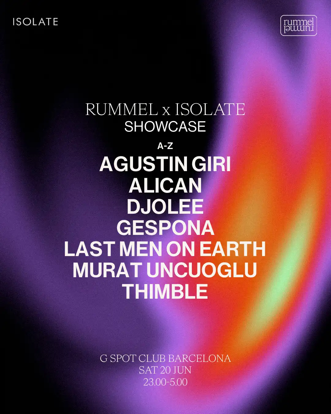 Rummel x Isolate Showcase OFFBCN26 event poster
