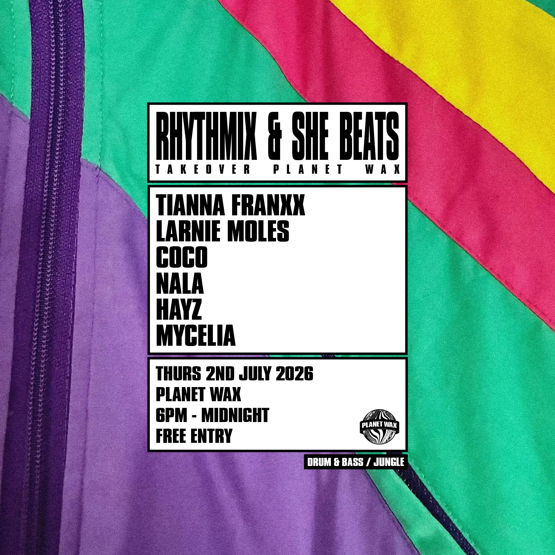 RHYTHMIX x SHE BEATS TAKEOVER event poster