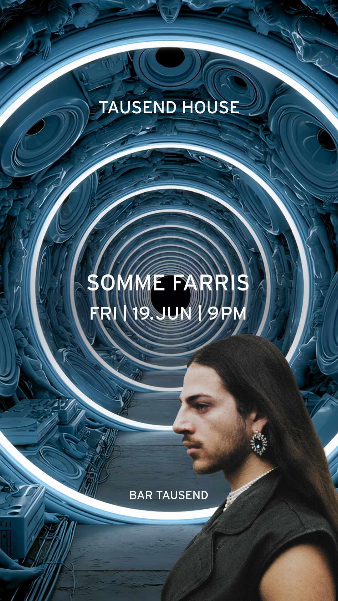 Tausend House: Somme Farris event poster