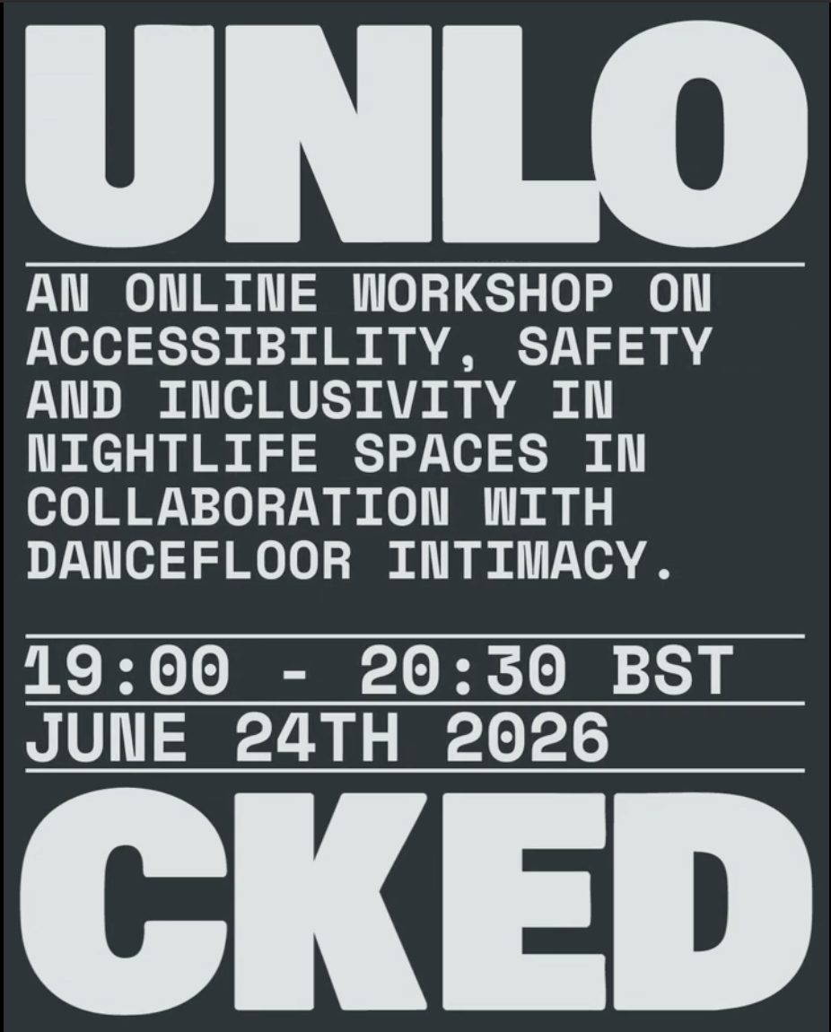 RA x Dancefloor Intimacy: Accessibility Workshop event poster