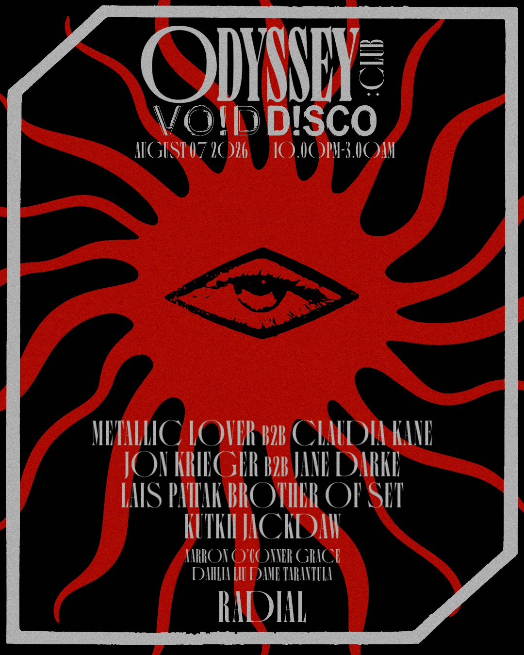 ODYSSEY:CLUB X VO!D D!SCO event poster
