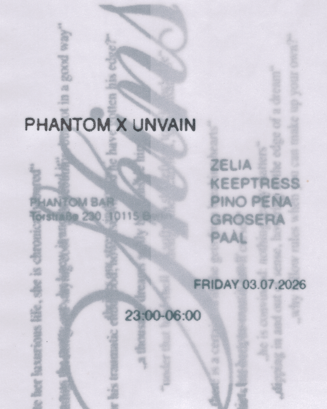 PHANTOM x UNVAIN Aftershow Party event poster