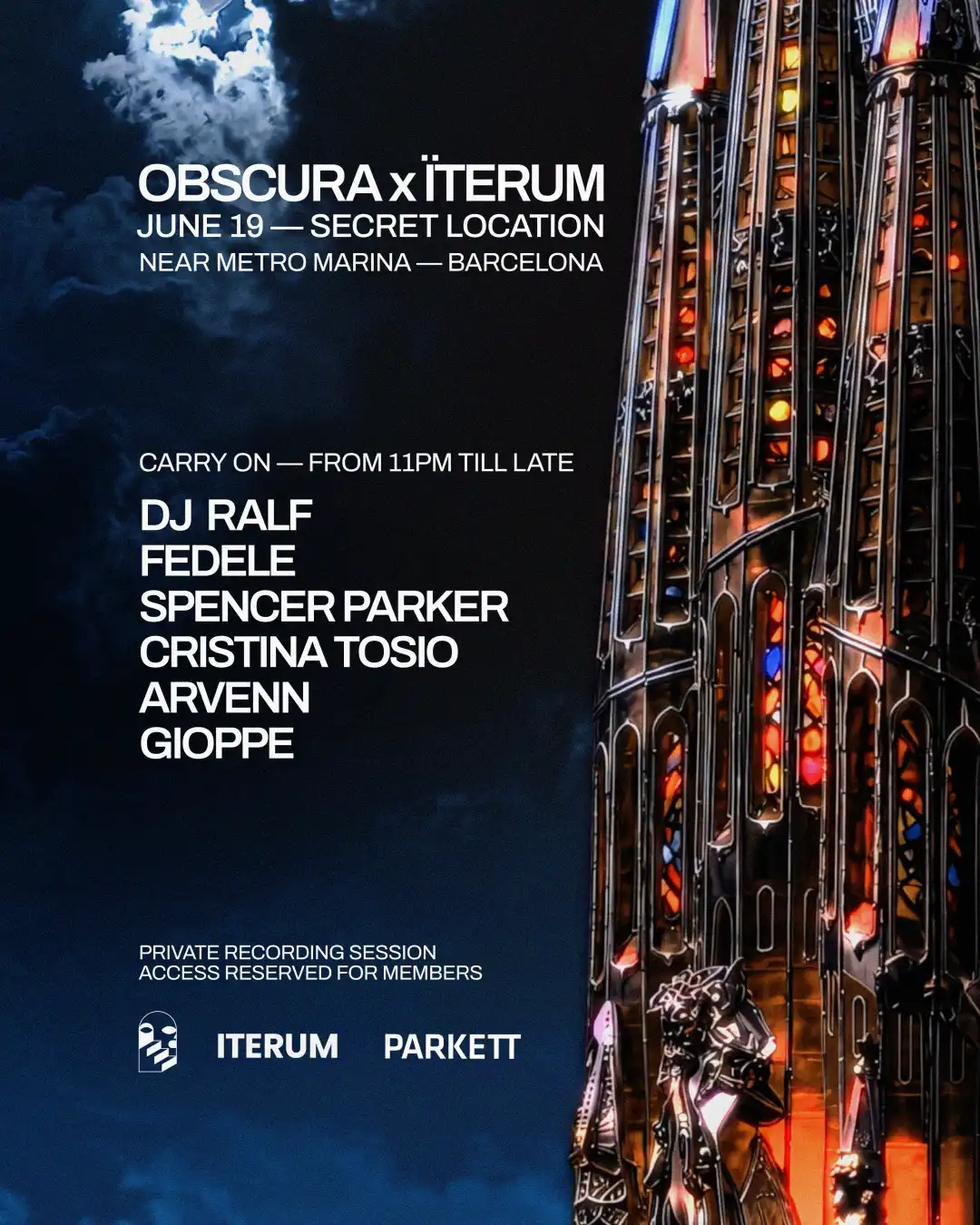 Obscura x Ïterum - OFF BCN [Carry On] event poster