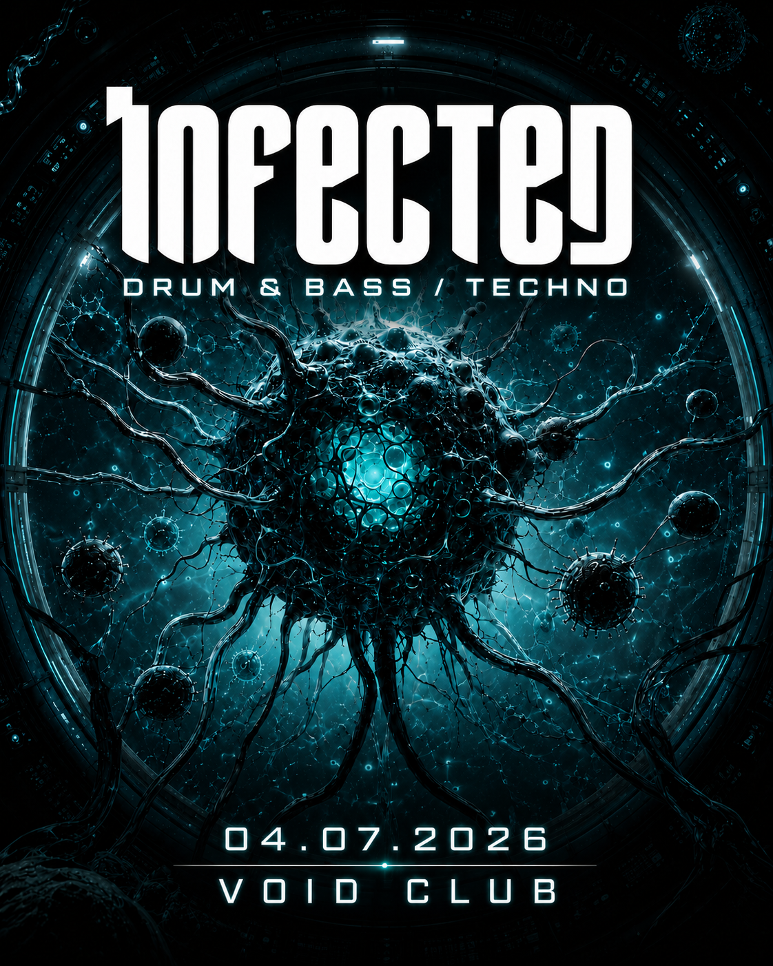 Infected with Cinet (AUT), Lay.Dee Strange, Tarma, Will Tempo, CosmiKat, Paloma Pierini, Kainam event poster