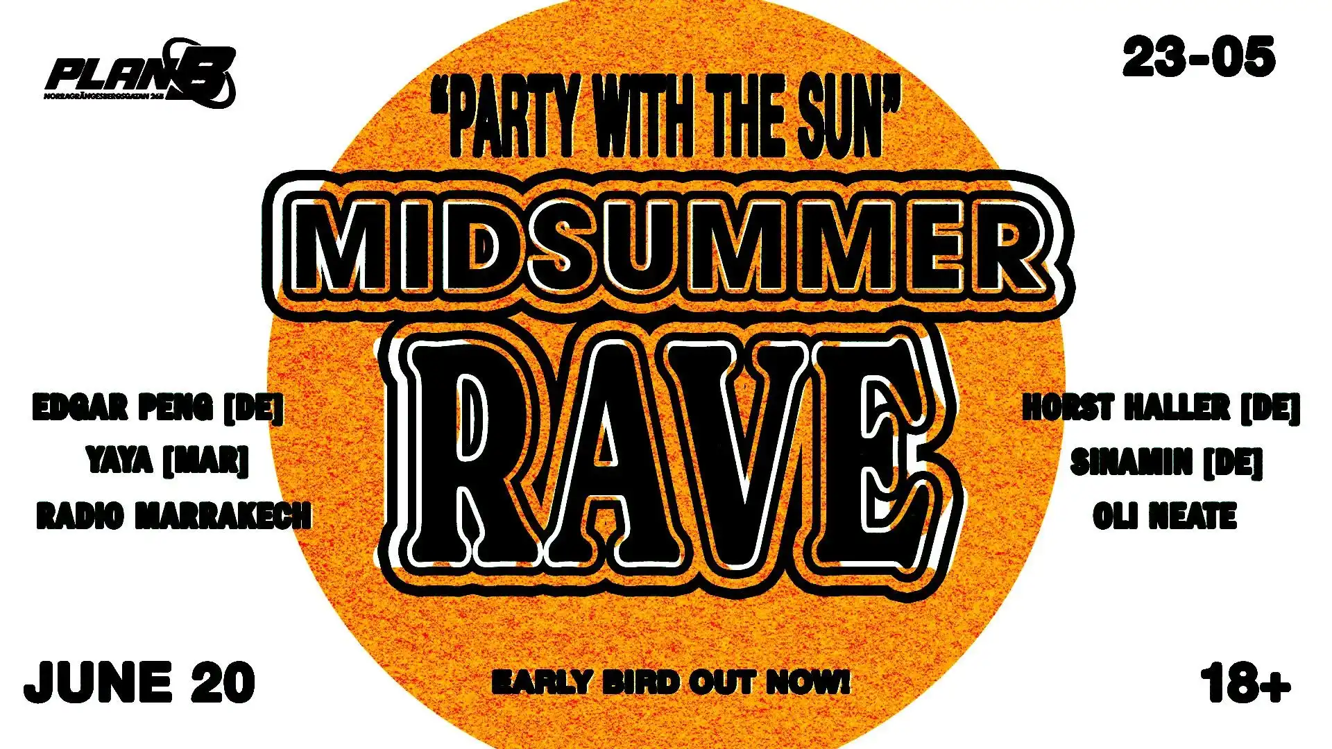MIDSUMMER RAVE // OUTDOOR & INDOOR event poster