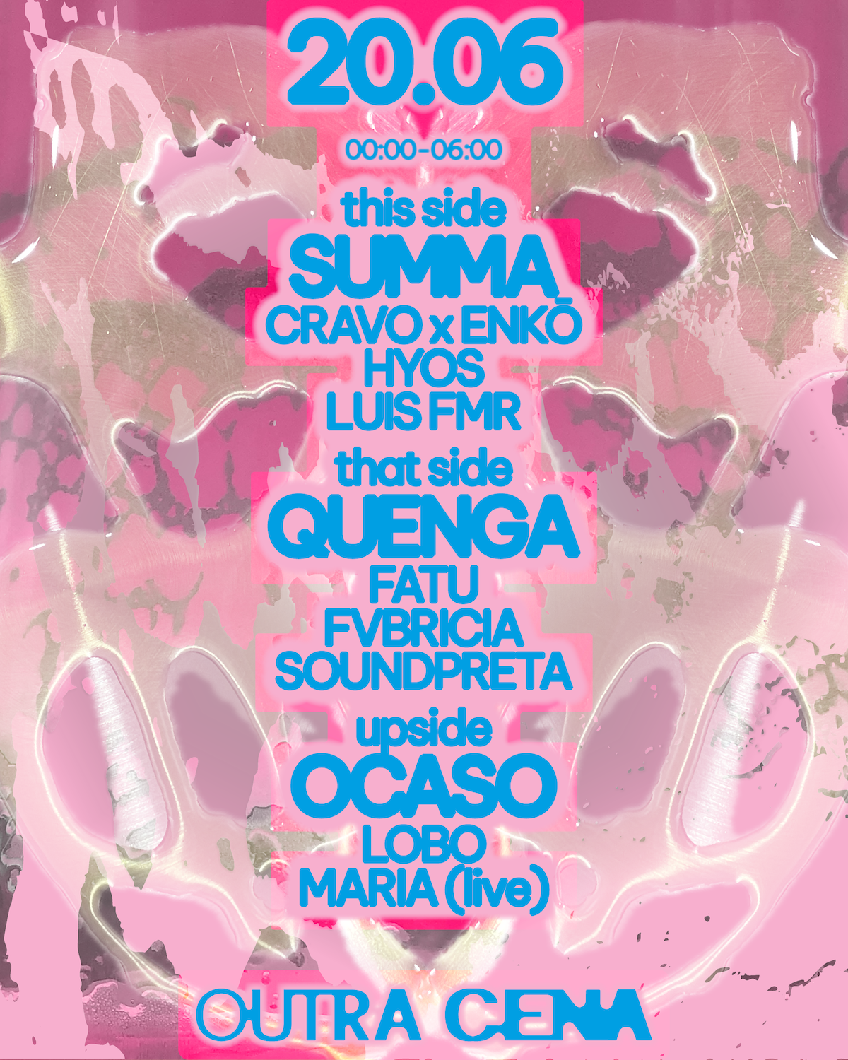 SUMMA / Quenga / Ocaso event poster