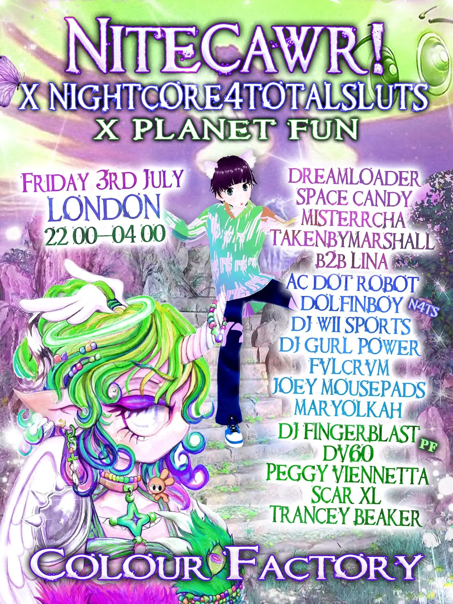 Nitecawr x Planet Fun x N4TS event poster