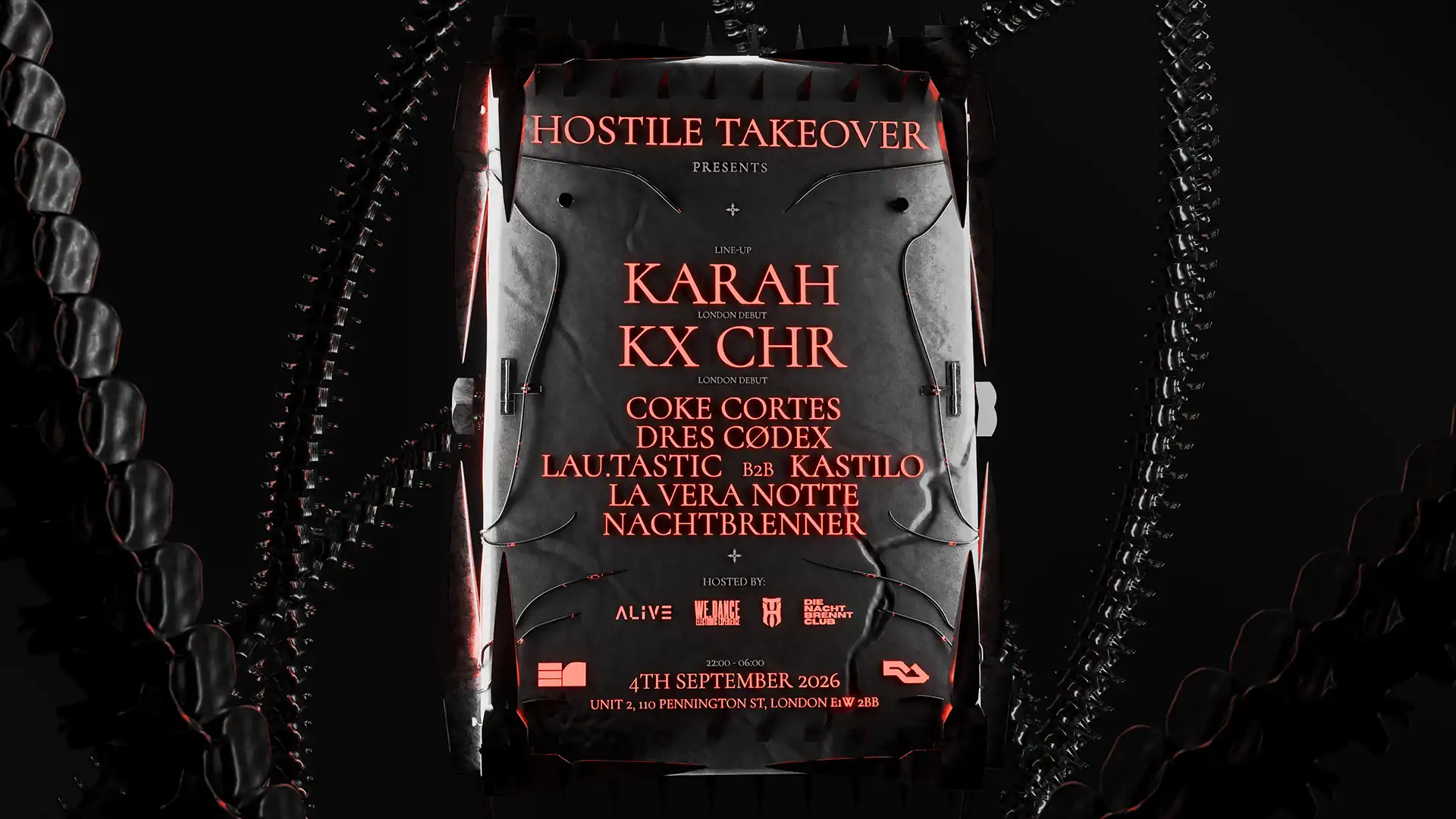 Hostile Takeover - KARAH & KX CHR London Debut event poster