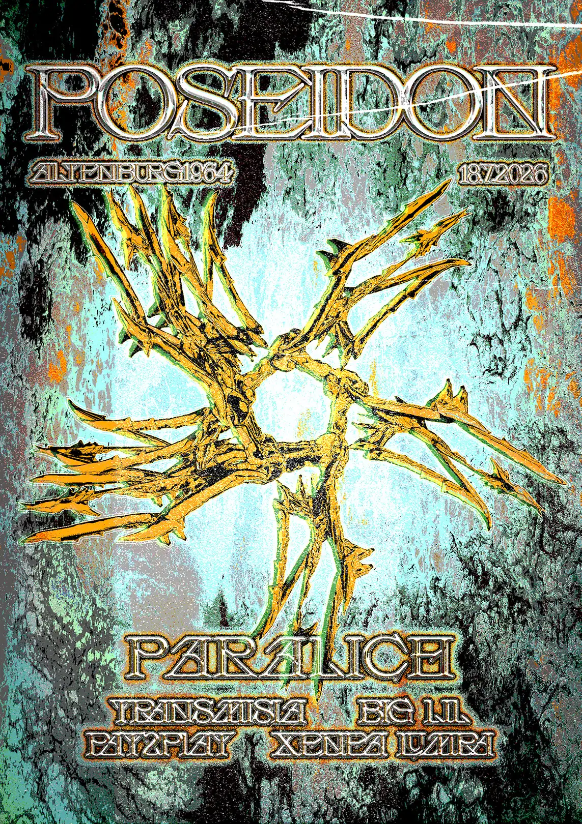 POSEIDON: Paralich, TRANSmisia, PAY2PLAY, Big Lil & XENEA LUMRA event poster