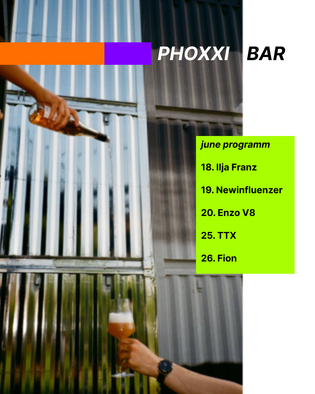 PHOXXI BAR w/ Enzo V8 event poster