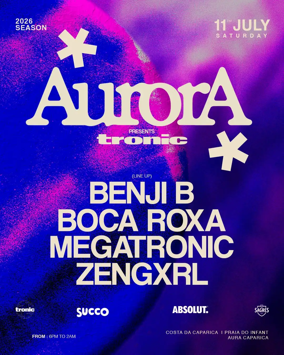 AURORA PRESENTS Tronic event poster