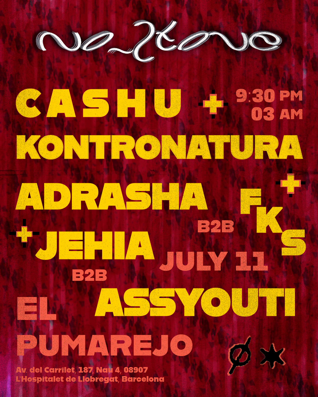 No_Stone: Cashu, Kontronatura, FKS, Jehia b2b Assyouti event poster