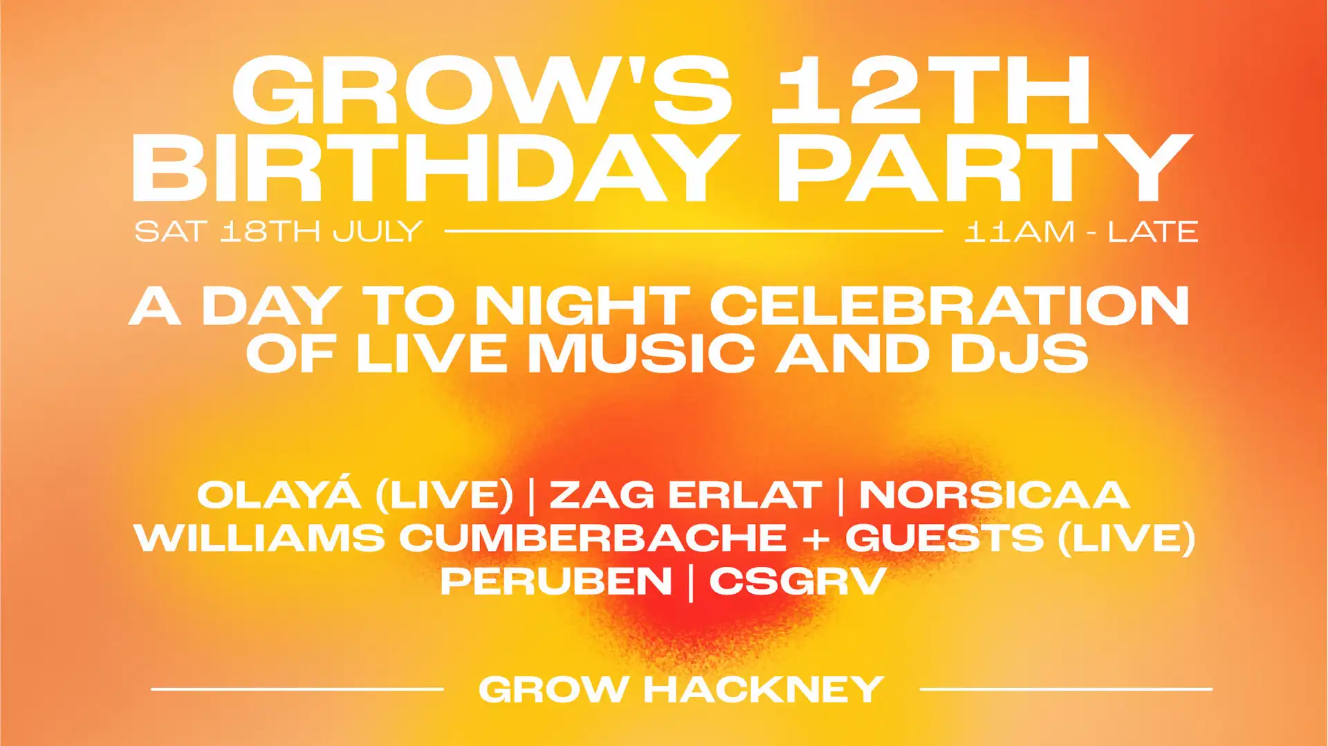 Grow's 12th Birthday: Olayá (Live) // ZAG ERLAT // Norsicaa + more event poster