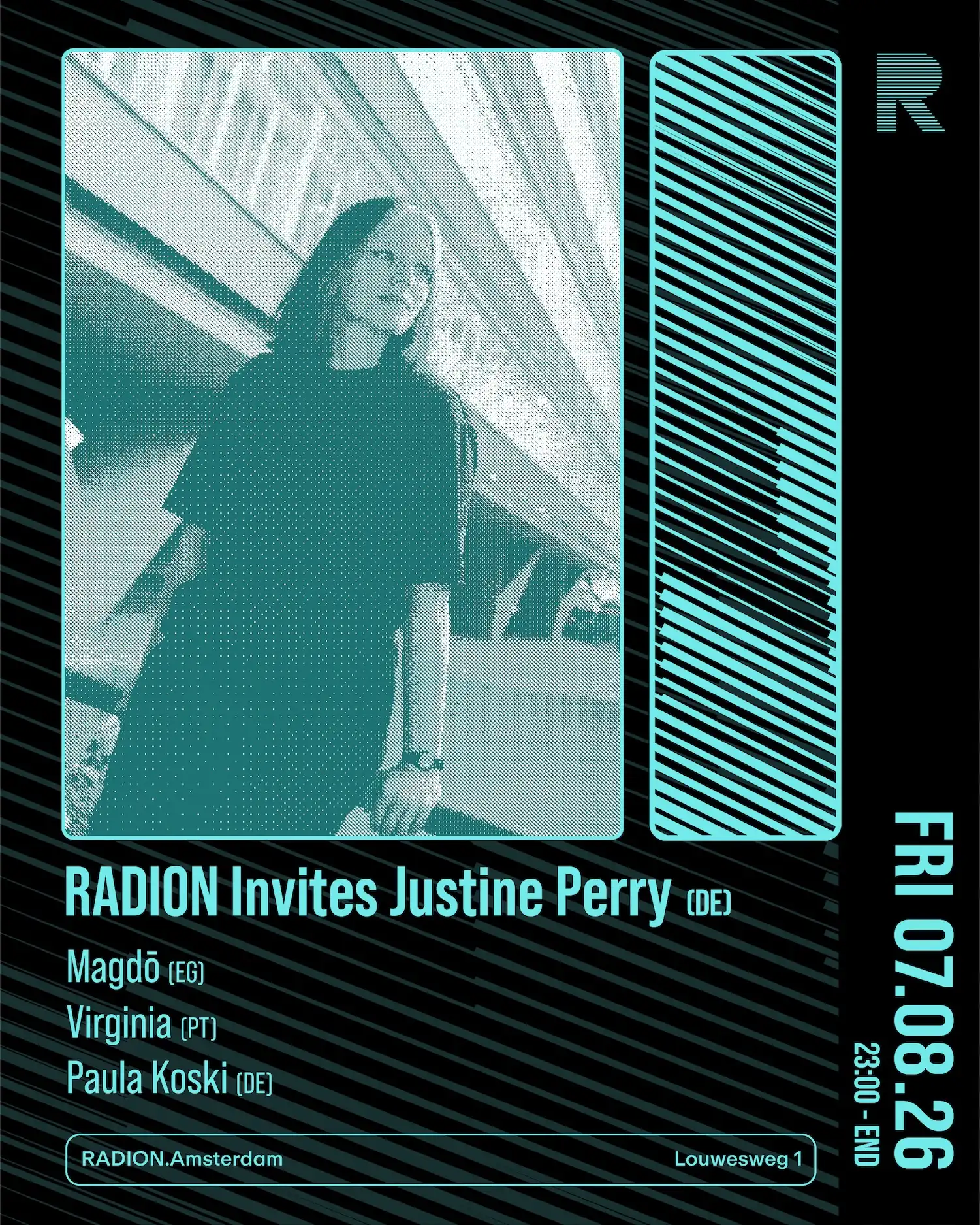 RADION invites Justine Perry event poster