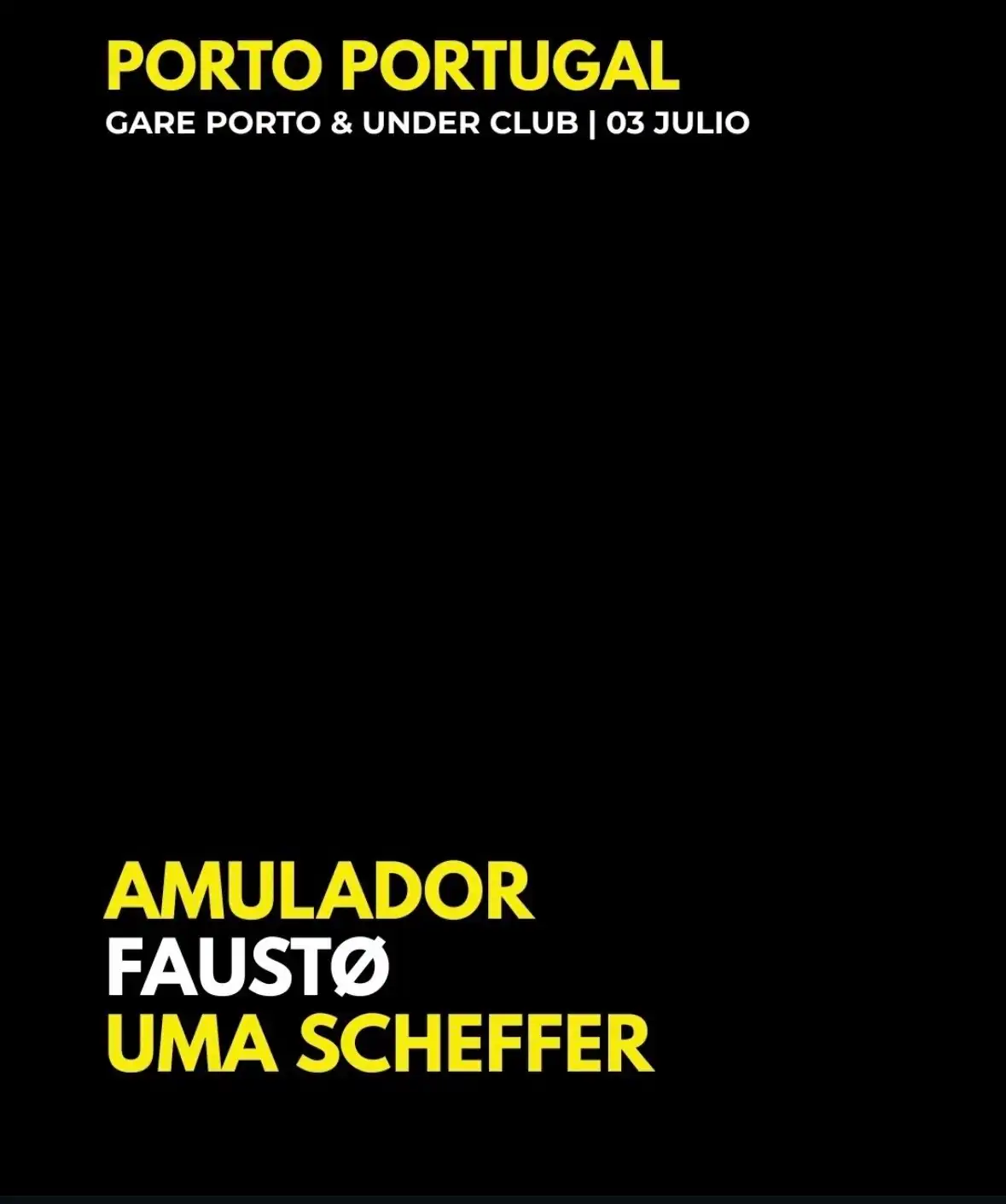 Under Club with UMA SCHEFFER, Faustø, Amulador event poster