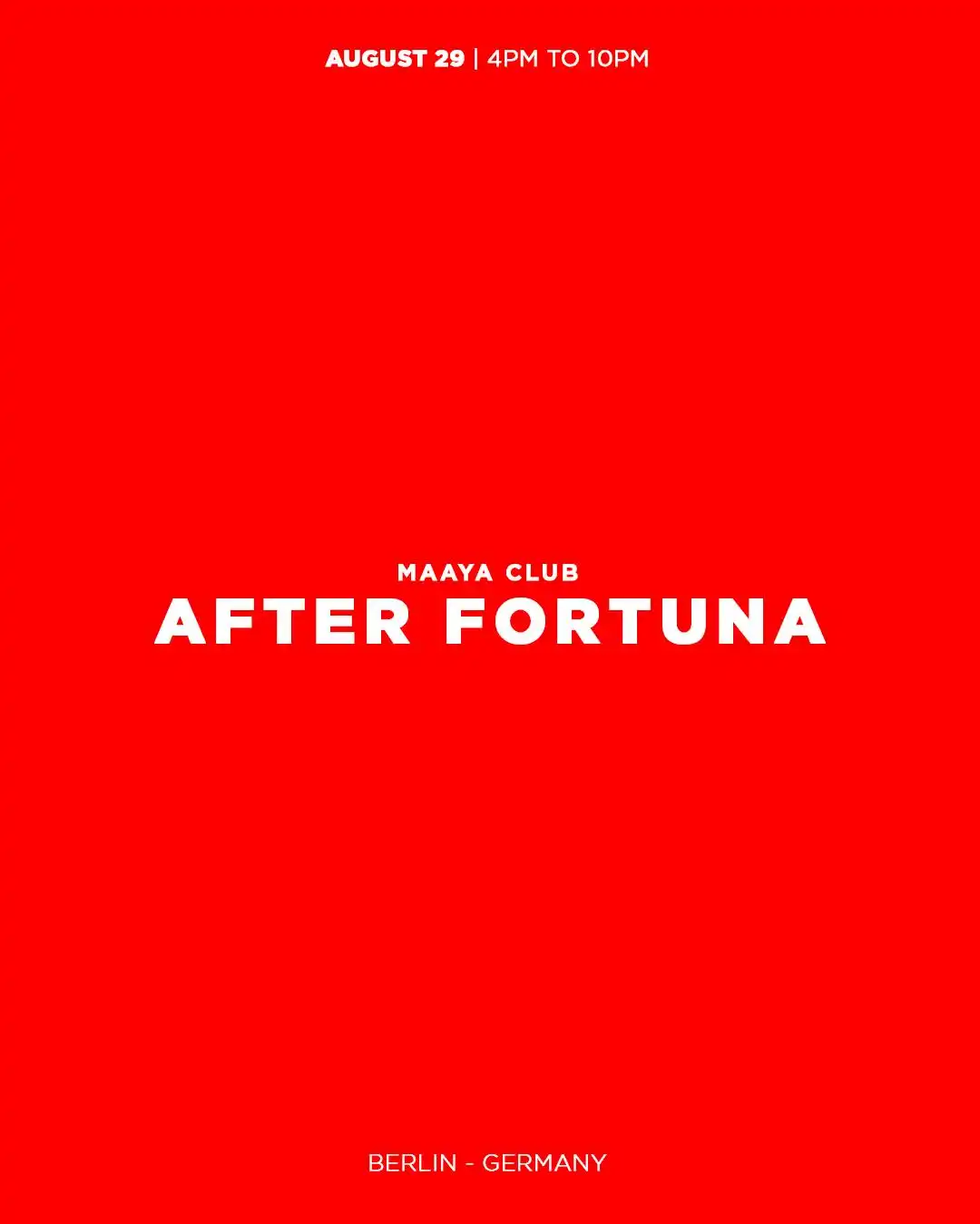 AFTER FORTUNA x Maaya event poster